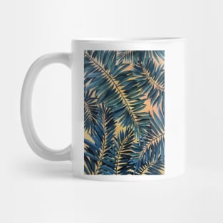 Abstract Palm Leaves 3, Tropical Plant Illustration Mug